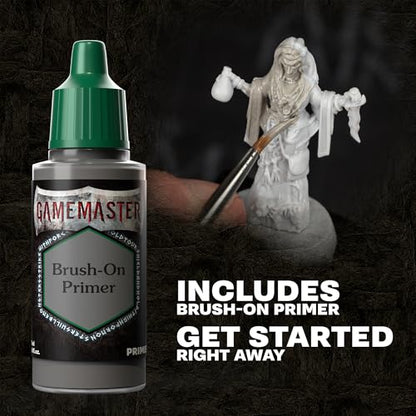 The Army Painter GameMaster: Wilderness Adventures Paint Set Combo, 15 x 18 mL Warpaints Fanatic Acrylic Paints, incl. a Brush-On Primer, 1 Miniature & 2 Brushes - for Warhammer & D&D - color: Wildernes Adventures Paint Set