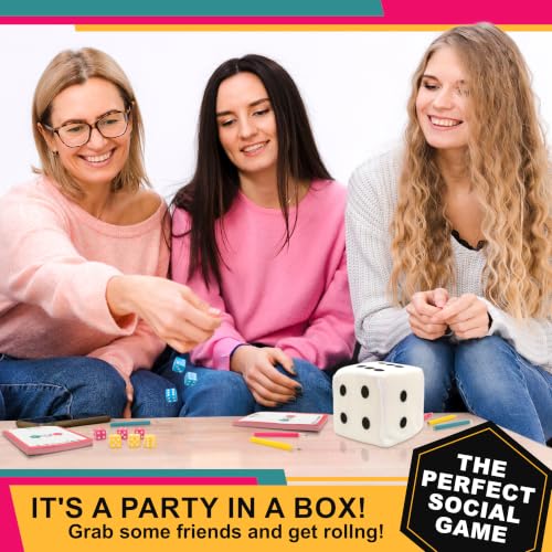 University Games | Bunco Party in a Box Game, for Ladies Night with The Girls, Complete with Fuzzy Die! for 2 to 12 Players Ages 8 and Up, White