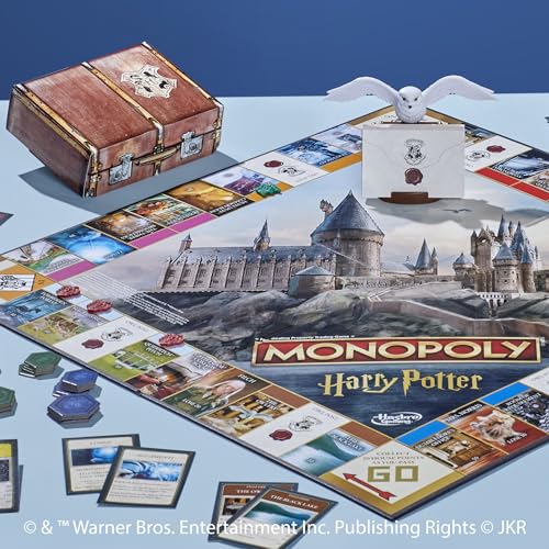 Hasbro Gaming Monopoly Harry Potter Edition Board Game | A Magical Adventure at Hogwarts | Ages 8 and Up | 2 to 6 Players | Family Games | Gifts for Kids and Adults