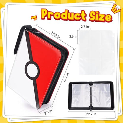 Card Binder, 9-Pocket Design, 900-Card Capacity with 5 Top loaders | Large Capacity,Waterproof PU cover,Custom ,Page Order Design,zipper closure,clear PP pages - color: Classic, size: 9-Pocket