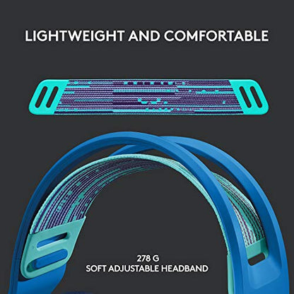 Logitech G733 Lightspeed Wireless Gaming Headset - Blue | Suspension Headband, LIGHTSYNC RGB, Blue VO!CE mic Technology, PRO-G Audio Drivers - color: Blue