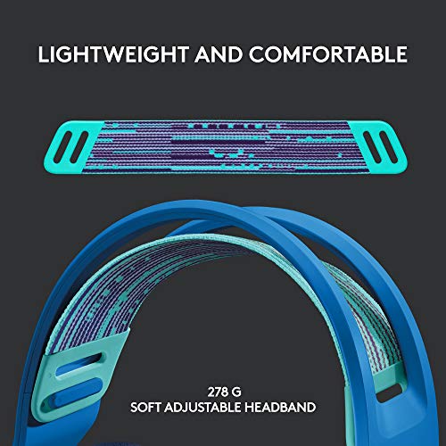 Logitech G733 Lightspeed Wireless Gaming Headset - Blue | Suspension Headband, LIGHTSYNC RGB, Blue VO!CE mic Technology, PRO-G Audio Drivers - color: Blue