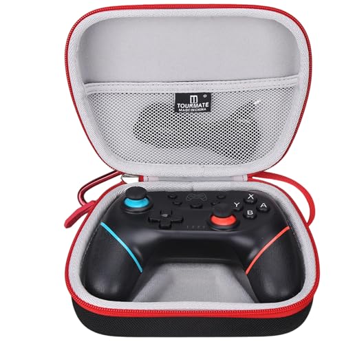 Tourmate Hard Controller Case Compatible for Switch Wireless Pro Controller, Travel Protective Carrying Storage Bag (Black & Red) - color: Black & Red