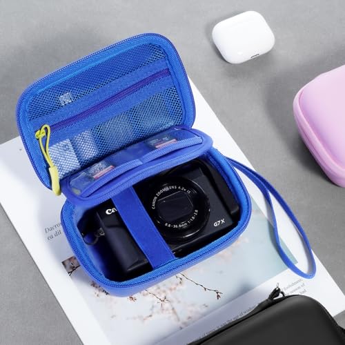 ProCase Hard Shell Digital Camera Case for Canon G7X Mark III Mark II, Sony Cybershot, PowerShot SX740, Ricoh GR III, Kodak Pixpro, Compact 4K Vlogging Small Cameras Travel Carrying Storage Bag -Blue - color: Blue