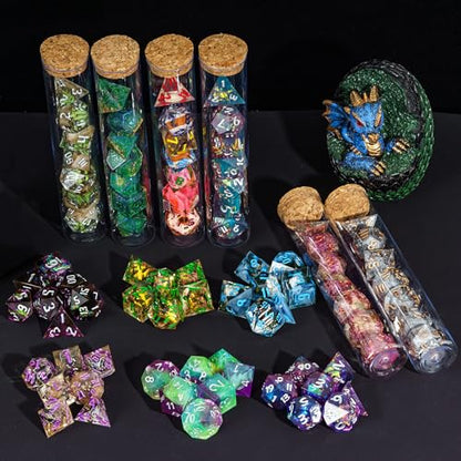 7PCS DND Dice Set,Handmade Sharp Edge Dice Set Mystery Blind Box D&D RPG Polyhedral Resin Dice,for Dungeons and Dragons TTRPG Games Roleplaying Games Pathfinder - color: Mystery Dice