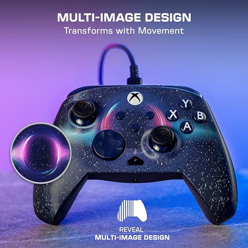 Turtle Beach Rematch Advanced Wired Gaming Controller for Xbox & PC | Xbox Series X|S, Xbox One, PC, 2 Remappable Buttons, Hall-Effect Triggers, Audio Controls, Image Shifting Design, Dark Cosmos - color: Dark Cosmos Reveal