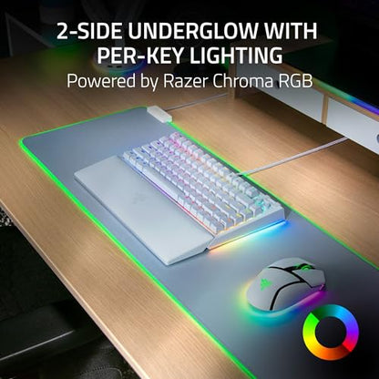 Razer BlackWidow V4 75% Mechanical Gaming Keyboard: Hot-swappable Design - Compact & Durable - Orange Tactile Switches - Chroma RGB - MF Roller & Media Keys - Comfortable Wrist Rest - White (Renewed) - color: White