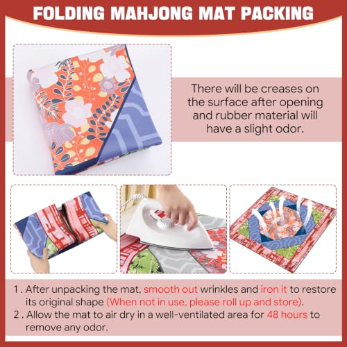 Drydiet Mahjong Mat for Table 31.5 x 31.5 Inch American Mahjong Mat with Carrying Bag, Non-Slip Noise Reduction Table Item for Family Poker Domino Board Game Night & Party Use(Sedona Floral) - style: Sedona Floral