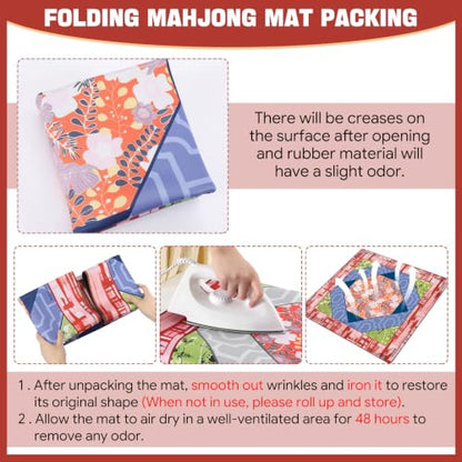 Drydiet Mahjong Mat for Table 31.5 x 31.5 Inch American Mahjong Mat with Carrying Bag, Non-Slip Noise Reduction Table Item for Family Poker Domino Board Game Night & Party Use(Sedona Floral) - style: Sedona Floral