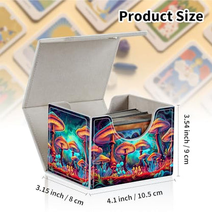 Stylish MTG Deck Box for 110+ Cards, Magnetic Commander Deck Case with Bonus Game Card Pouch, Durable Storage for TCG and Sleeved Magic Cards, Mushrooms - color: Mushrooms