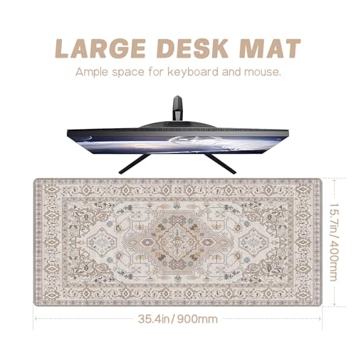 Baziabbo Desk Mat,XXL Extended Large Mouse Pad,Gaming Mousepad with Stitched Edge,Non-Slip Rubber Base Keyboard Desk Pad for Home Office Study Game - color: Retro