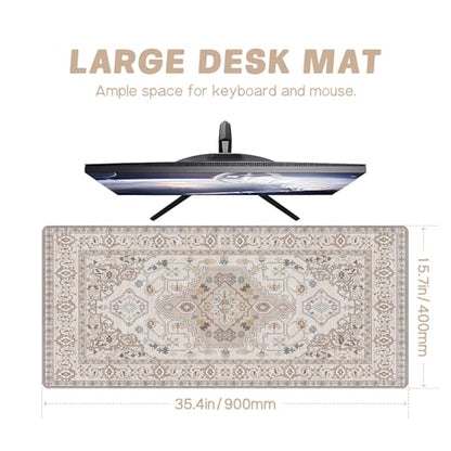 Baziabbo Desk Mat,XXL Extended Large Mouse Pad,Gaming Mousepad with Stitched Edge,Non-Slip Rubber Base Keyboard Desk Pad for Home Office Study Game - color: Retro