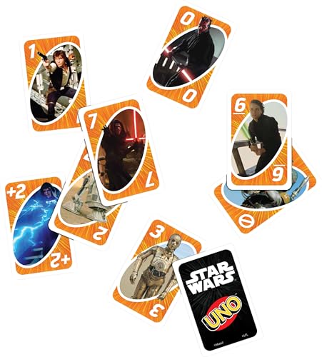 Mattel Games UNO Star Wars Matching Card Game Featuring 112 Cards with Unique Wild Card & Instructions for Players 7 Years Old & Up, Gift for Kid, Family & Adult Game Night - style: UNO Star Wars