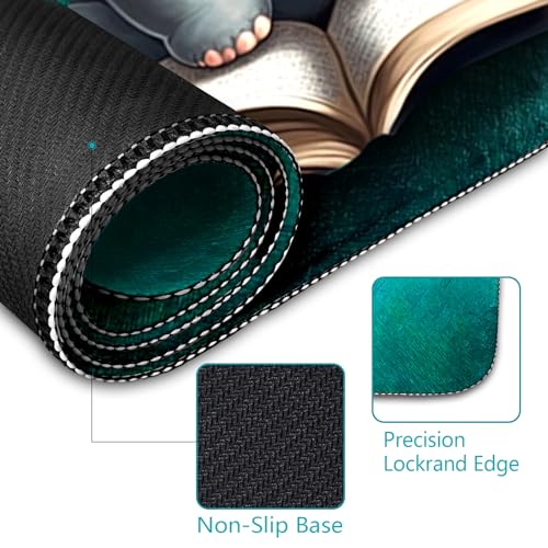LIMKRIAN Elephant Large Mouse Pad Desk Matt for Desktop, 31.5x11.8 in, XL | Stitched Edges, Waterproof Surface, Non-Slip Rubber Base, Cute Desk Accessories For Office Home, Cute Keyboard and Mouse Pad - color: Cute Elephant 02