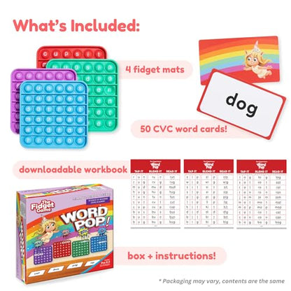 The Fidget Game Word Pop CVC Word Games for Kids 4-6 | Learn to Read in Weeks, Multisensory Reading & Phonics, Interactive Board Game, Pre Kindergarten to 1st Grade