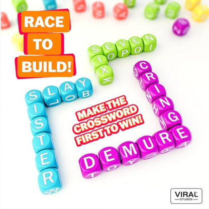 Viral Studios Scrambled The Dice-Driven Word Game Fast-Paced Party Game | Spell, Shout, and Win in This Ultimate Brain-Sprint Challenge for 1–5 Players for Families, Gamenight and Hangouts