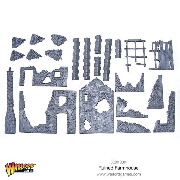 Ruined Farmhouse 1/56 Tabletop Model Scenery for Bolt Action by Warlord Games