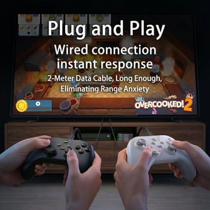 Megadream Wired Controller for Switch 2|1/PS4/PS3/PC/Android Gaming Controller, 1000Hz Polling Rate, 2M USB Cable, USB -C Adapter, Ergonomic Gamepad Joystick