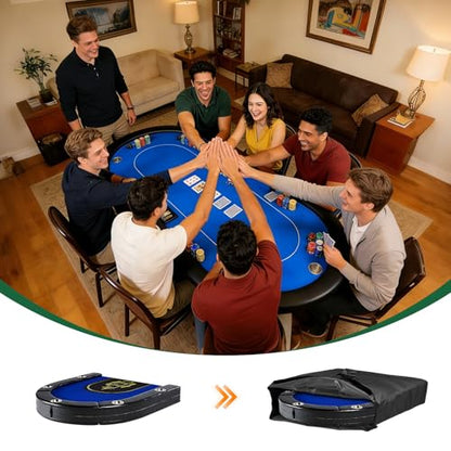 8 Player Poker Table Storage Bag, Carry Case for 72" Folding Table | Bags for 71" / 72"-Oval Folding Poker Tables for Large Moving, 600D Portable Protective Covers - Black 37 x 37 x 5.9 Inch - size: 37" x 37" x 5.9"