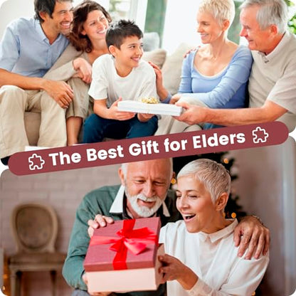 4 Pack 24 Large Piece Jigsaw Puzzles Dementia Alzheimer's Products and Activities for Elderly Seniors Puzzle Alzheimer's Cognitive Game Easy Puzzle for Adults Gift for The Elderly with 4 Storage Bag - style: 24 Large Pieces