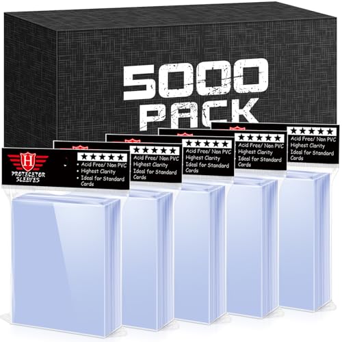 5000 PCS Card Sleeves for Trading Cards, Soft Penny Card Sleeevs Clear Plastic Card Protectors Fit for Baseball Cards MTG Sports Cards Standard Cards - size: 5000 PCS