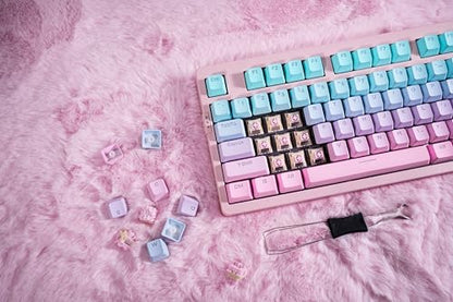 ZORNHER ZH980 Mechanical Keyboard,95% Pink & Blue Creamy Keyboard with Number Pad,Gaming Keyboard Full Size,Shine Through PBT Keycaps,Creamy Sounding Linear Switches - color: Pink & Blue Grandient, size: Creamy Switch