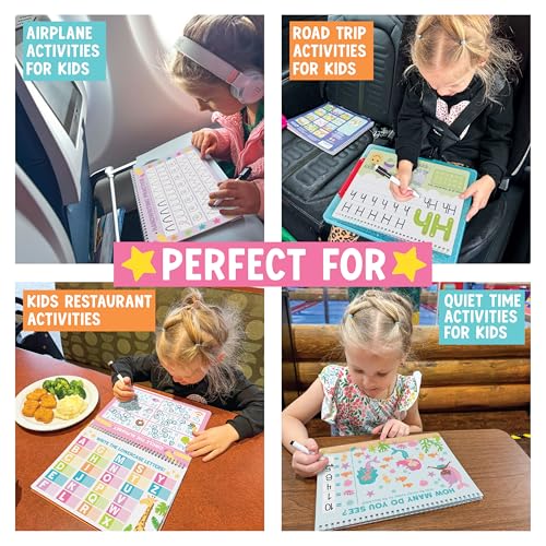 Hadley Designs Preschool Learning Activities - ABC Tracing Books for Kids Ages 3-5, Reusable Letter Tracing for Kids, Wipe Clean Preschool Workbooks, Learn to Write Dry Erase Writing Practice for Kids