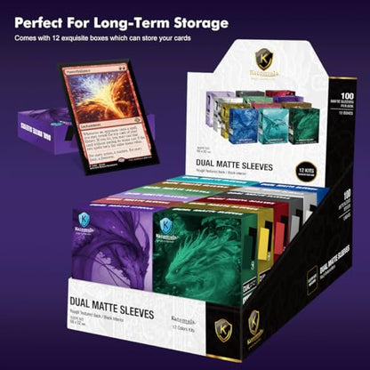Katomula MTG Card Sleeves, Dual Matte Card Sleeves, Standard Card Sleeve for MTG, PKM, Flesh & Blood, Soul Purple - color: Dark Purple