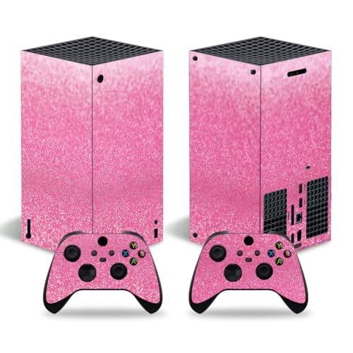 Skin Sticker for Xbox Series X Digital, Full Protective Vinyl Decal Cover Wrap for Console and Wireless Controller (Pink Glitter, Series X Digital) - color: pink glitter, size: Series X digital