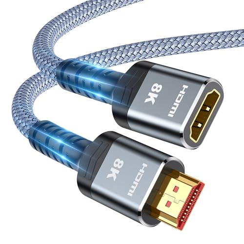 Highwings 8K 4K HDMI Extender Cable, Short HDMI Extension Cable 2.1 4K@30Hz/ 60Hz/ 120Hz, Ultra high Speed HDMI Adapter Male to Female Compatible with PS5 Roku Stick Blu Ray Player HDTV Laptop 6.6FT - color: Grey, size: 6.6 feet, style: 8k 1pack