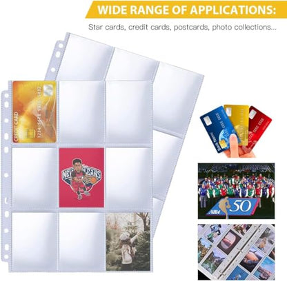 50 Pack,9 Pocket Page Protector, Trading Card Sleeve, Baseball Card Sheets or Skylanders, MTG, Coupon, Game Cards, Trading Cards, Football Cards - size: 50