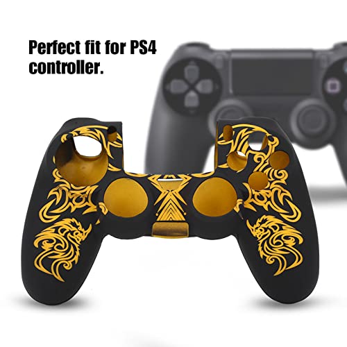 Silicone Controller Skin for Silicone Protective Cover Anti-Slip Gaming Controller Case Replacement for Gamepad Controller Skin Cover (Black and Yellow)