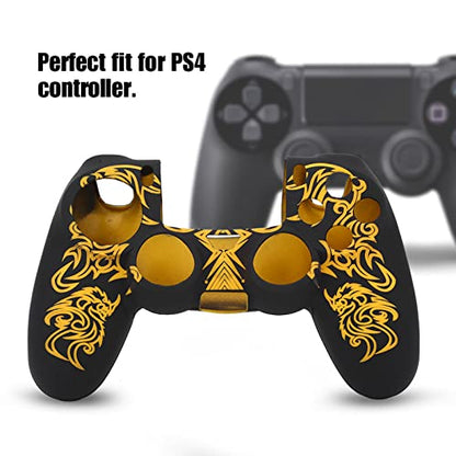 Silicone Controller Skin for Silicone Protective Cover Anti-Slip Gaming Controller Case Replacement for Gamepad Controller Skin Cover (Black and Yellow)