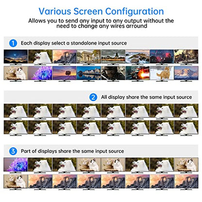 16x16 HDMI Matrix 4K@30Hz w/Web GUI (Built-in US ADI Chip), 2U Rackmount AV Switcher, RS232+LAN Ports, 6 Control Modes, Hot Swappable, Power Off Memory, 16 Preset Scenes, EDID HDCP Compatible - size: 16 in 16 out with WEB