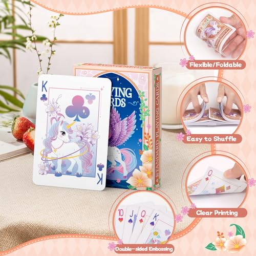 Playing Cards 2 Pack, 2 Deck of Cards, Unicorn Theme Playing Cards | Standard, Poker Cards Set for Card Games, Family Game Night, Blackjack, Unicorn Party Favors, Birthday, Stocking Stuffers - style: Unicorn