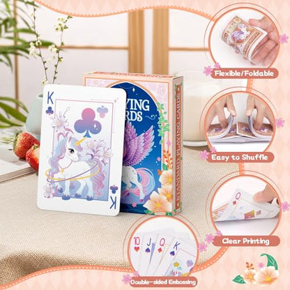 Playing Cards 2 Pack, 2 Deck of Cards, Unicorn Theme Playing Cards | Standard, Poker Cards Set for Card Games, Family Game Night, Blackjack, Unicorn Party Favors, Birthday, Stocking Stuffers - style: Unicorn