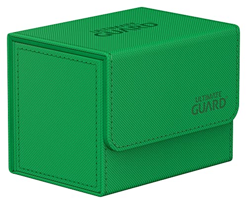 Ultimate Guard Sidewinder 80+, Deck Box for 80 Double-Sleeved TCG Cards, Green, Magnetic Closure & Microfiber Inner Lining for Secure Storage - color: Green, size: 80+