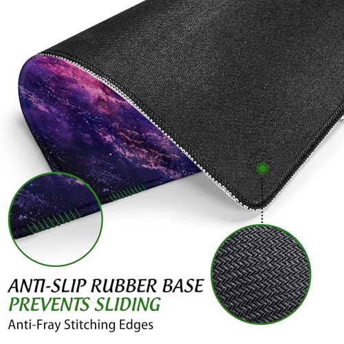 Dreamscape Galaxy Mouse Pad Square Mouse Mat Non-Slip Rubber Base Mousepad with Stitched Edge, Portable MousePads for Desk Computers Laptop Office, 9.5x8 Inches - color: Dreamscape Galaxy