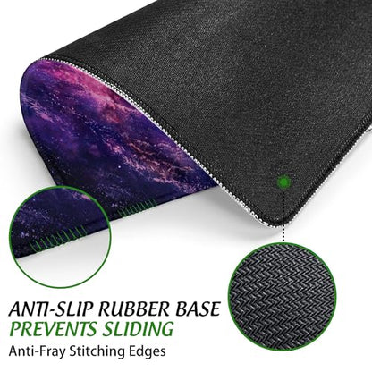 Dreamscape Galaxy Mouse Pad Square Mouse Mat Non-Slip Rubber Base Mousepad with Stitched Edge, Portable MousePads for Desk Computers Laptop Office, 9.5x8 Inches - color: Dreamscape Galaxy