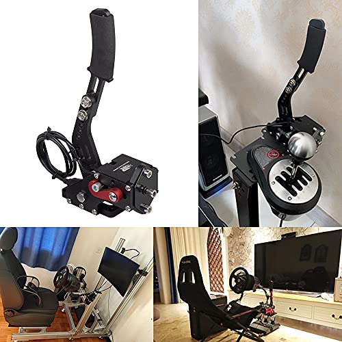 CNRAQR PC Racing Game USB Handbrake and Racing Simulator Shifter for Logitech G29/G27/G25/G920 with Thrustmaster T300RS/GT 6+R - size: Round Head 6+R