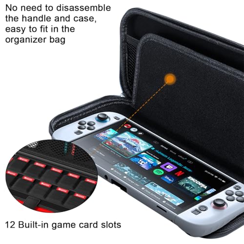 lyfLux Complete with Switch 2 Carrying Case Travel Kit – Hard Shell Case, Screen Protectors, Console & Joypad Covers, Stand & Thumb Grips – Full Accessories Set for Switch 2 Only