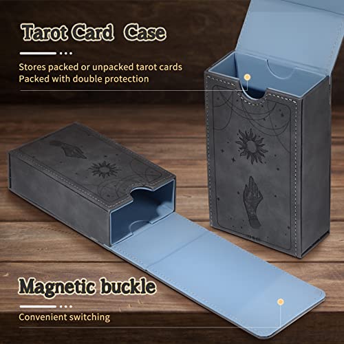 Coume PU Leather Tarot Cards Case Moon Design Playing Cards Holder Tarot Deck Protective Case for Most Standard Size Playing Gothic Oracle(Sun Style) - style: Sun Style