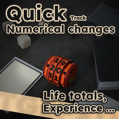 Life Counter Wheel 0 to 99 Value Range for Card Game, Counter Wheel for Value Tracking, Stable Mechanical Design Life Tracker with Clear Numbers for Board Game (Orange)