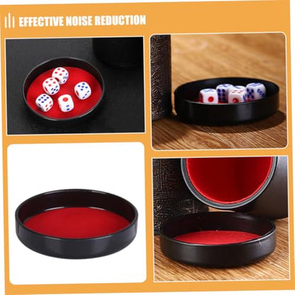 HANABASS 5pcs Dice Cup Base Plate Plush Leather Lid Dice Shaker Tray Storage Cup Lid Ktv Game Professional