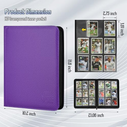 Trading Card Binder, Premium 9 Pocket Double Sided 540 Pocket PU Card Collection Binder, Collectible Trading Card Albums for MTG, TCG, Sport Card, Game Cards (Purple 1) - color: Purple 1