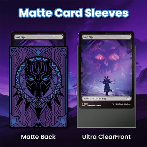 MTG Card Sleeves 100ct, Clear Front & Matte Back, Smooth Shuffle, Art Card Sleeves Deck Protector
