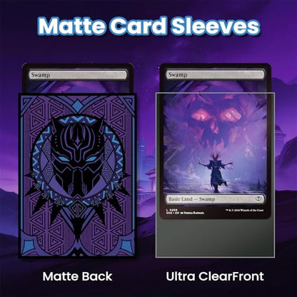MTG Card Sleeves 100ct, Clear Front & Matte Back, Smooth Shuffle, Art Card Sleeves Deck Protector