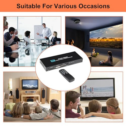 4K Seamless Splicing TV Wall Processor - HDMI & DVI Input, 1080P HDMI Video Image Processor with RS232, Support 180Rotate, 1x2 to 3x3 Configurations - color: 3x3 HDMI Video Wall