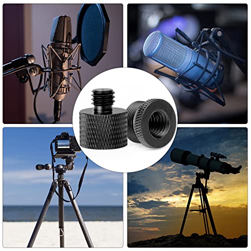 Mic Stand Adapter 3/8 Female to 5/8 Male Microphone Stand Adapter and 5/8 Female to 3/8 Male Mic Thread Adapter for Blue Yeti Snowball Boom Arm Mic Stand Mount to Tripod, Combo 8 Pack by ChromLives - color: black