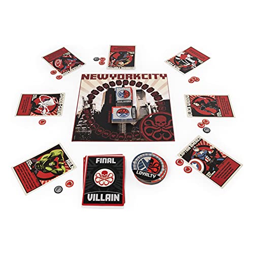 Marvel, Hail Hydra Superhero Board Game Black Panther Hulk Captain America Red Skull Black Widow Spiderman, for Adults and Teens Ages 14 and up
